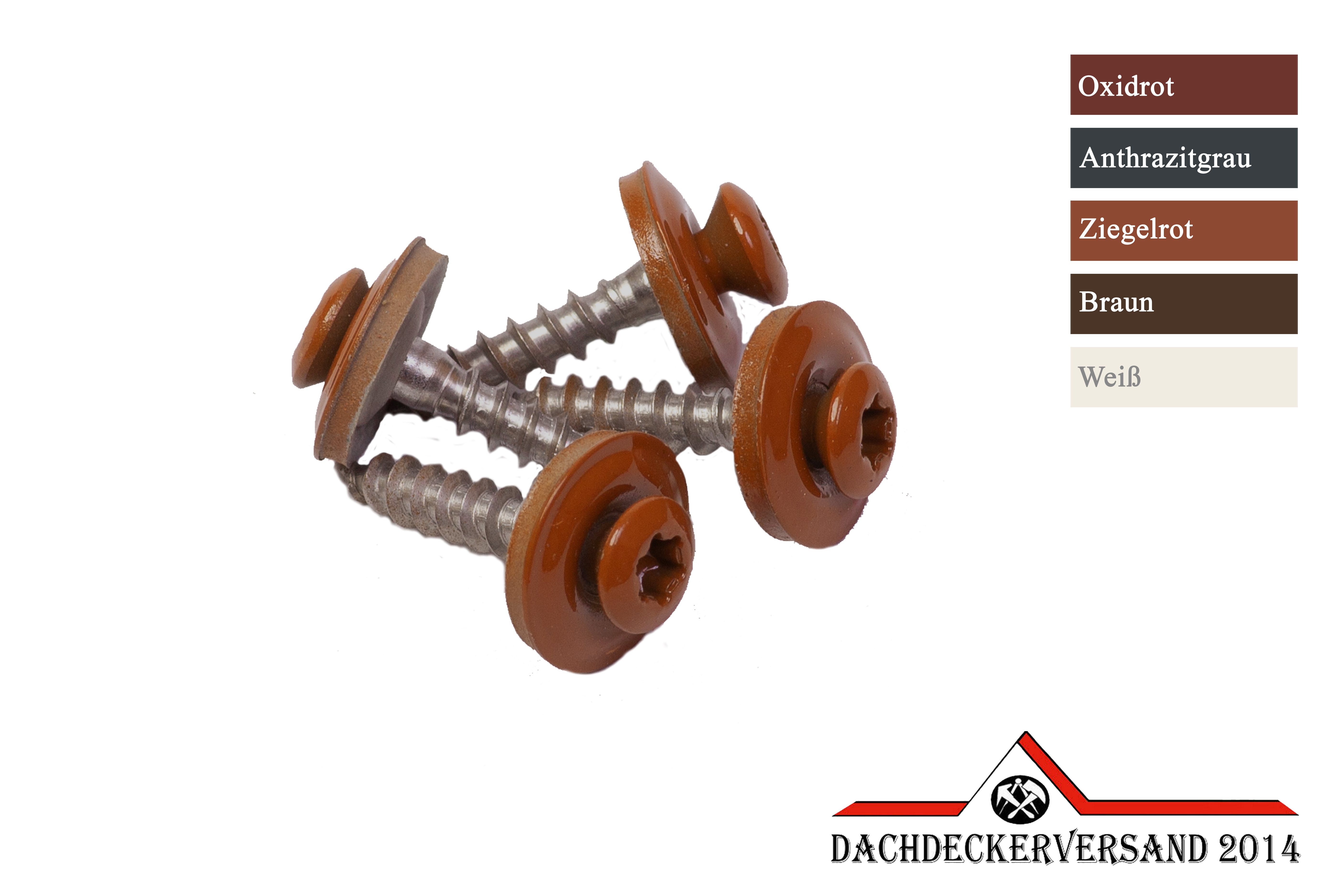 4,5 x 35 mm Spenglerschrauben mit Dichtscheibe farbig - 25 Stück